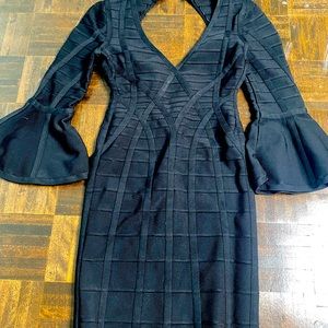 Herve lager bandage dress with cutout